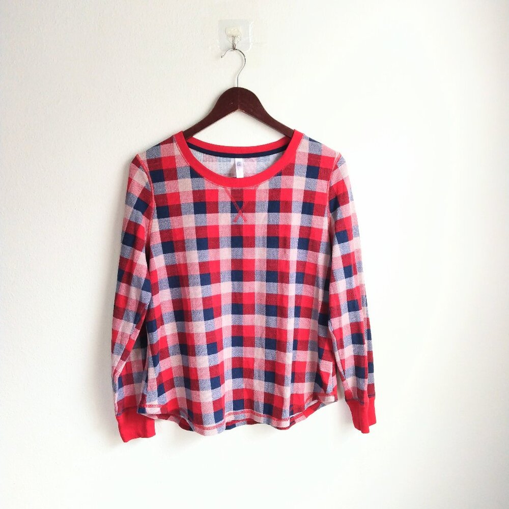 Gilligan and O'Malley large red plaid long sleeve sleepwear pajama top